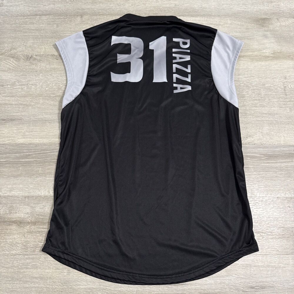 Mike Piazza Jersey New York Mets Mercury Men's Black Sleeveless Size Large
